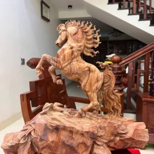 nhat-ma-phi-G6072-6 Tượng Nhất Mã Phi Thiên Gỗ Sưa Đỏ Đế To Đẹp Siêu Vân Có Sơn G6072