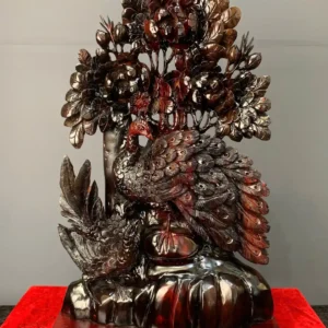phu-the-vien-man-go-trac-o-G6097-1 Tượng Phu Thê Viên Mãn Gỗ Trắc Đỏ Đen Liền Khối G6097