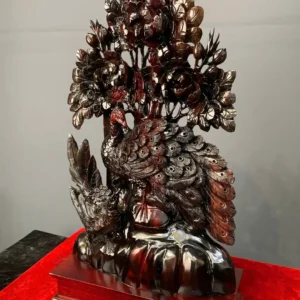 phu-the-vien-man-go-trac-o-G6097-2 Tượng Phu Thê Viên Mãn Gỗ Trắc Đỏ Đen Liền Khối G6097