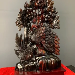 phu-the-vien-man-go-trac-o-G6097-3 Tượng Phu Thê Viên Mãn Gỗ Trắc Đỏ Đen Liền Khối G6097