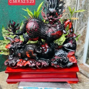 song-ma-mau-G5705-1 Tượng Song Mã Mẫu Tử Gỗ Trắc Ta Đỏ Đen Hàng Kỹ Nét G5705