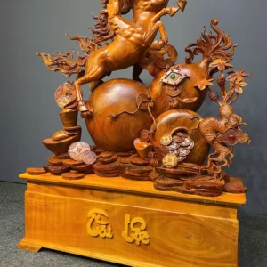 song-ma-uyen-uong-go-huong-ta-G6073-7 Tượng Song Mã Uyên Ương Gỗ Hương Ta Liền Khối G6073