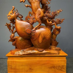 song-ma-uyen-uong-go-huong-ta-G6073-8 Tượng Song Mã Uyên Ương Gỗ Hương Ta Liền Khối G6073
