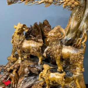 tam-duong-quan-tung-go-bach-xanh-G6074-4 Tượng Tam Dương Quần Tùng Gỗ Bách Xanh Liền Khối G6074