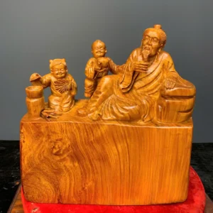 than-tra-go-huong-ta-G5965-1 Tượng Thần Trà Gỗ Hương Ta Liền Khối G5965