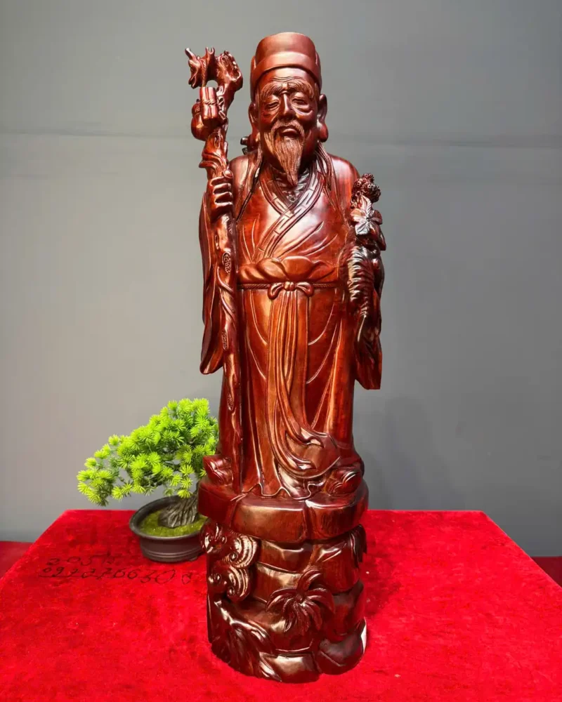 than-y-hoa-a-go-tu-an-G6077-1 Tượng Thần Y Hoa Đà Gỗ Tử Đàn Liền Khối G6077