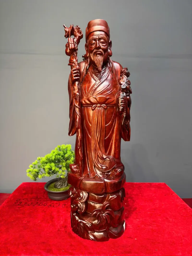 than-y-hoa-a-go-tu-an-G6077-1 Tượng Thần Y Hoa Đà Gỗ Tử Đàn Liền Khối G6077