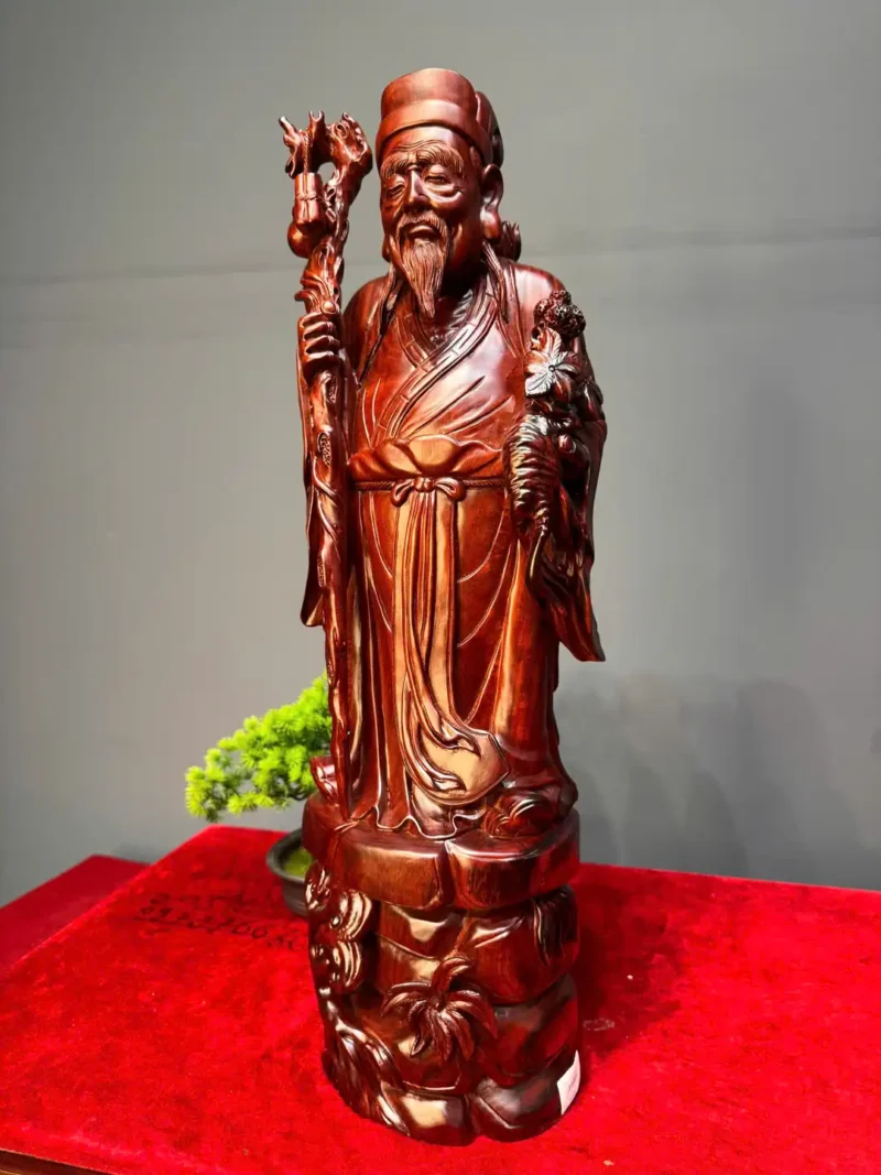 than-y-hoa-a-go-tu-an-G6077-2 Tượng Thần Y Hoa Đà Gỗ Tử Đàn Liền Khối G6077
