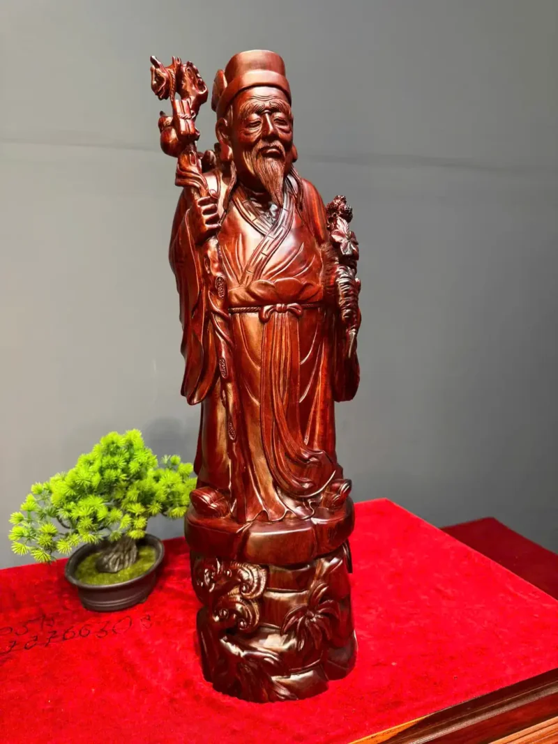 than-y-hoa-a-go-tu-an-G6077-3 Tượng Thần Y Hoa Đà Gỗ Tử Đàn Liền Khối G6077