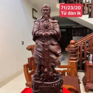 tran-quoc-tuan-G5068-1_Trần Quốc Tuấn Tử Đàn Lk Giá 9.500 Triệu Kích Thước Cao 71cm, Ngang 23cm, Sâu 20cm Tượng Trần Quốc Tuấn Tử Đàn Liền Khối G5068