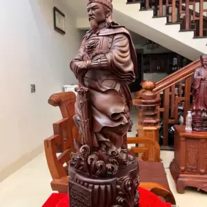 tran-quoc-tuan-G5068-5_Trần Quốc Tuấn Tử Đàn Lk Giá 9.500 Triệu Kích Thước Cao 71cm, Ngang 23cm, Sâu 20cm Tượng Trần Quốc Tuấn Tử Đàn Liền Khối G5068