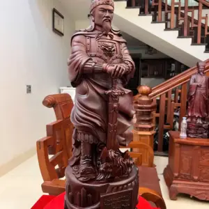 tran-quoc-tuan-G5068-6_Trần Quốc Tuấn Tử Đàn Lk Giá 9.500 Triệu Kích Thước Cao 71cm, Ngang 23cm, Sâu 20cm Tượng Trần Quốc Tuấn Tử Đàn Liền Khối G5068