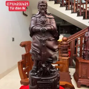 tran-quoc-tuan-G5584-1 Tượng Trần Quốc Tuấn Gỗ Tử Đàn Liền Khối G5584