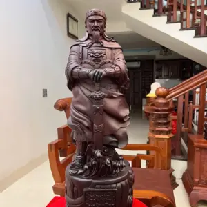 tran-quoc-tuan-G5584-2 Tượng Trần Quốc Tuấn Gỗ Tử Đàn Liền Khối G5584