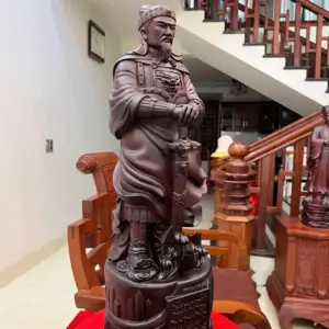 tran-quoc-tuan-G5584-3 Tượng Trần Quốc Tuấn Gỗ Tử Đàn Liền Khối G5584