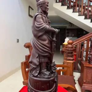 tran-quoc-tuan-G5584-4 Tượng Trần Quốc Tuấn Gỗ Tử Đàn Liền Khối G5584