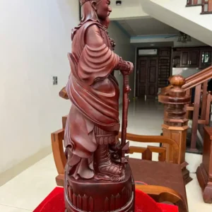 tran-quoc-tuan-G6036-5 Tượng Trần Quốc Tuấn Chống Kiếm Gỗ Tử Đàn Liền Khối G6036