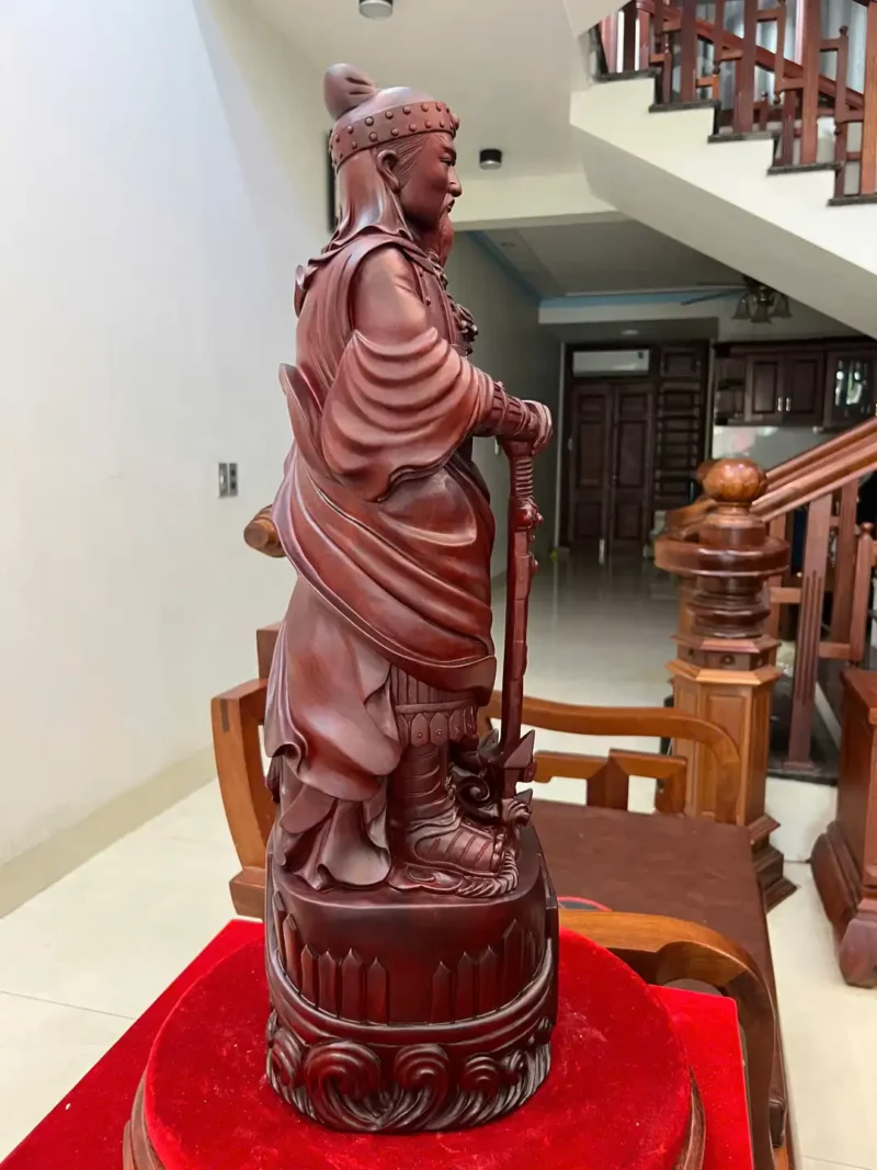 tran-quoc-tuan-G6036-5 Tượng Trần Quốc Tuấn Chống Kiếm Gỗ Tử Đàn Liền Khối G6036