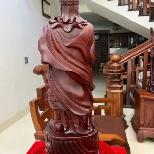 tran-quoc-tuan-G6036-7 Tượng Trần Quốc Tuấn Chống Kiếm Gỗ Tử Đàn Liền Khối G6036