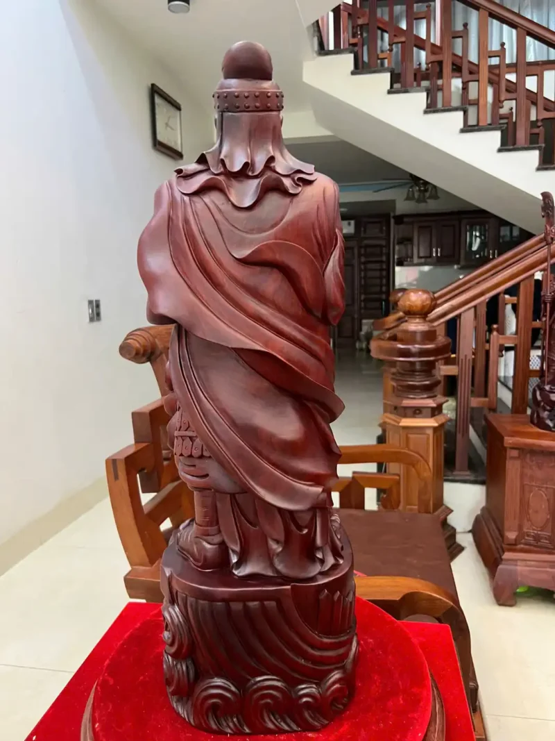 tran-quoc-tuan-G6036-7 Tượng Trần Quốc Tuấn Chống Kiếm Gỗ Tử Đàn Liền Khối G6036