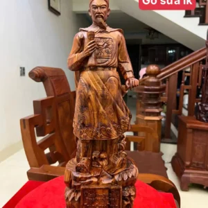 tran-quoc-tuan-G6079-1 Tượng Trần Quốc Tuấn Gỗ Sưa Bắc Liền Khối G6079