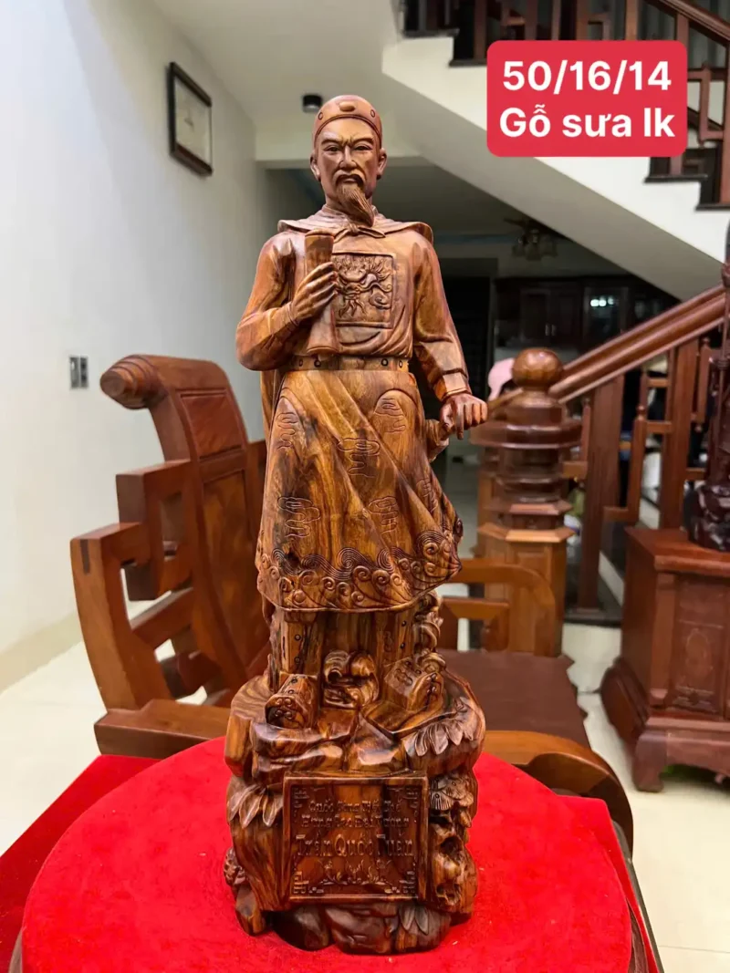 tran-quoc-tuan-G6079-1 Tượng Trần Quốc Tuấn Gỗ Sưa Bắc Liền Khối G6079