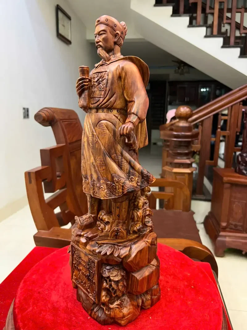 tran-quoc-tuan-G6079-4 Tượng Trần Quốc Tuấn Gỗ Sưa Bắc Liền Khối G6079