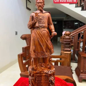 tran-quoc-tuan-G6080-1 Tượng Trần Quốc Tuấn Gỗ Sưa Liền Khối G6080