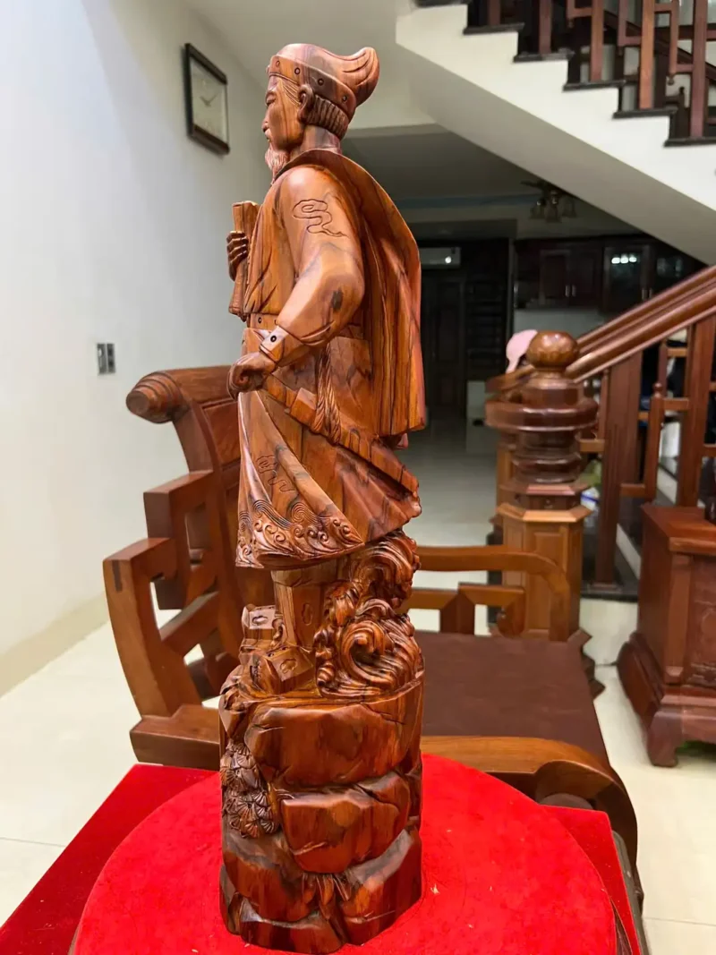 tran-quoc-tuan-G6080-3 Tượng Trần Quốc Tuấn Gỗ Sưa Liền Khối G6080