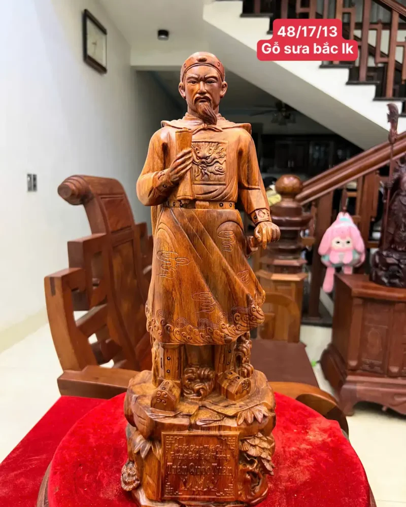 tran-quoc-tuan-G6099-1 Tượng Trần Quốc Tuấn Gỗ Sưa Bắc Liền Khối G6099
