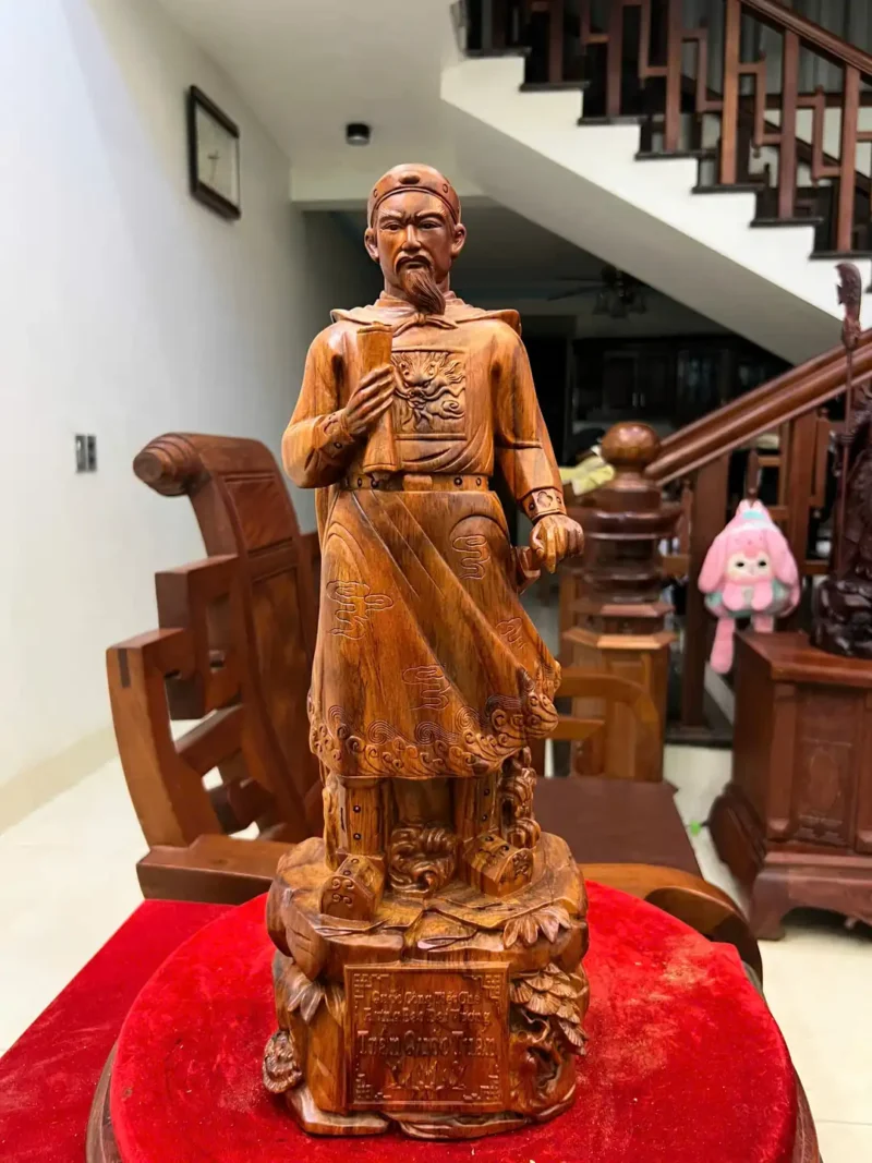 tran-quoc-tuan-G6099-2 Tượng Trần Quốc Tuấn Gỗ Sưa Bắc Liền Khối G6099