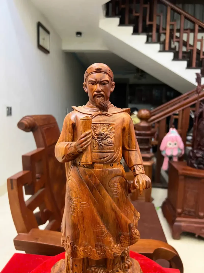 tran-quoc-tuan-G6099-5 Tượng Trần Quốc Tuấn Gỗ Sưa Bắc Liền Khối G6099