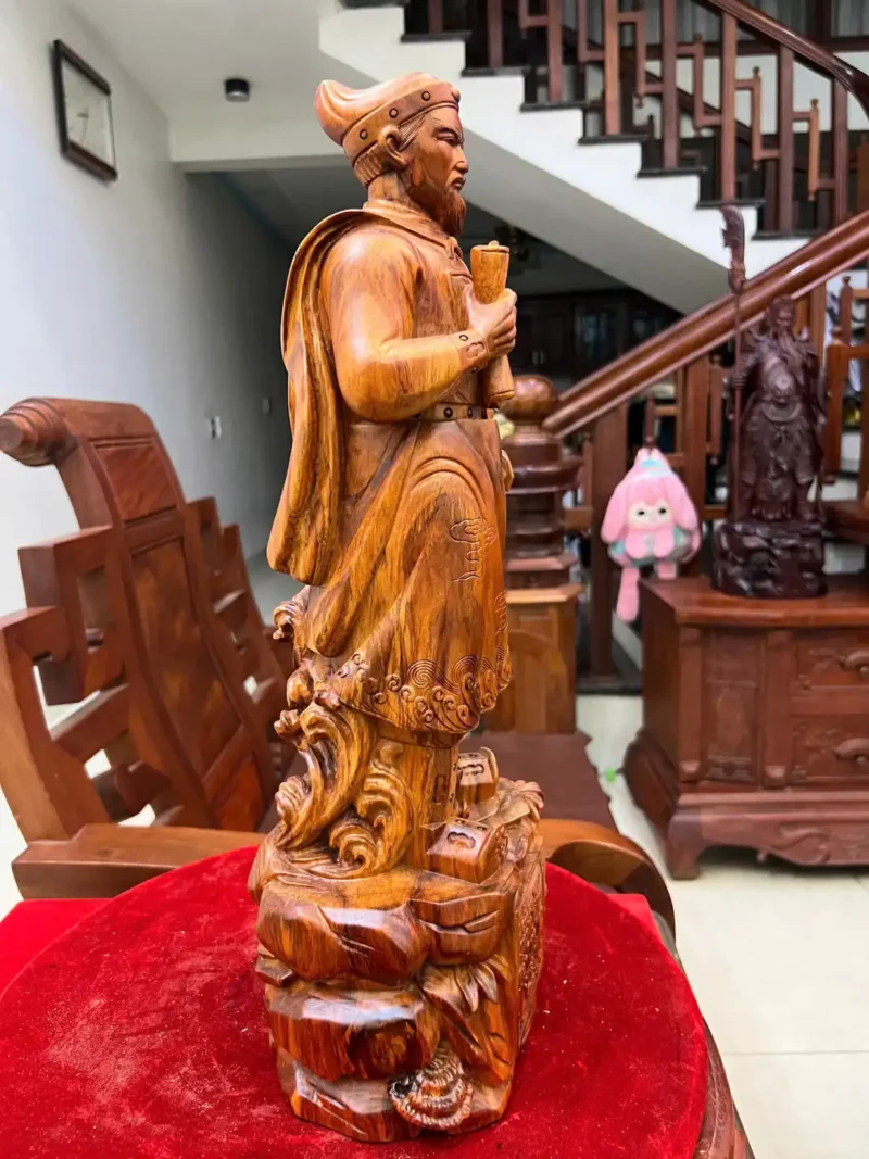tran-quoc-tuan-G6099-6 Tượng Trần Quốc Tuấn Gỗ Sưa Bắc Liền Khối G6099