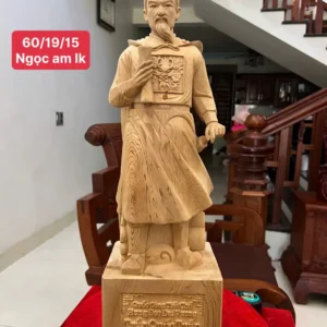 tran-quoc-tuan-G6106-1 Tượng Trần Quốc Tuấn Gỗ Ngọc Am Liền Khối G6106