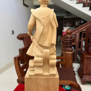 tran-quoc-tuan-G6106-2 Tượng Trần Quốc Tuấn Gỗ Ngọc Am Liền Khối G6106