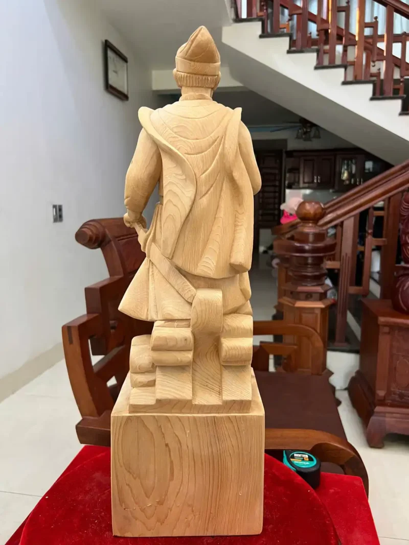 tran-quoc-tuan-G6106-2 Tượng Trần Quốc Tuấn Gỗ Ngọc Am Liền Khối G6106