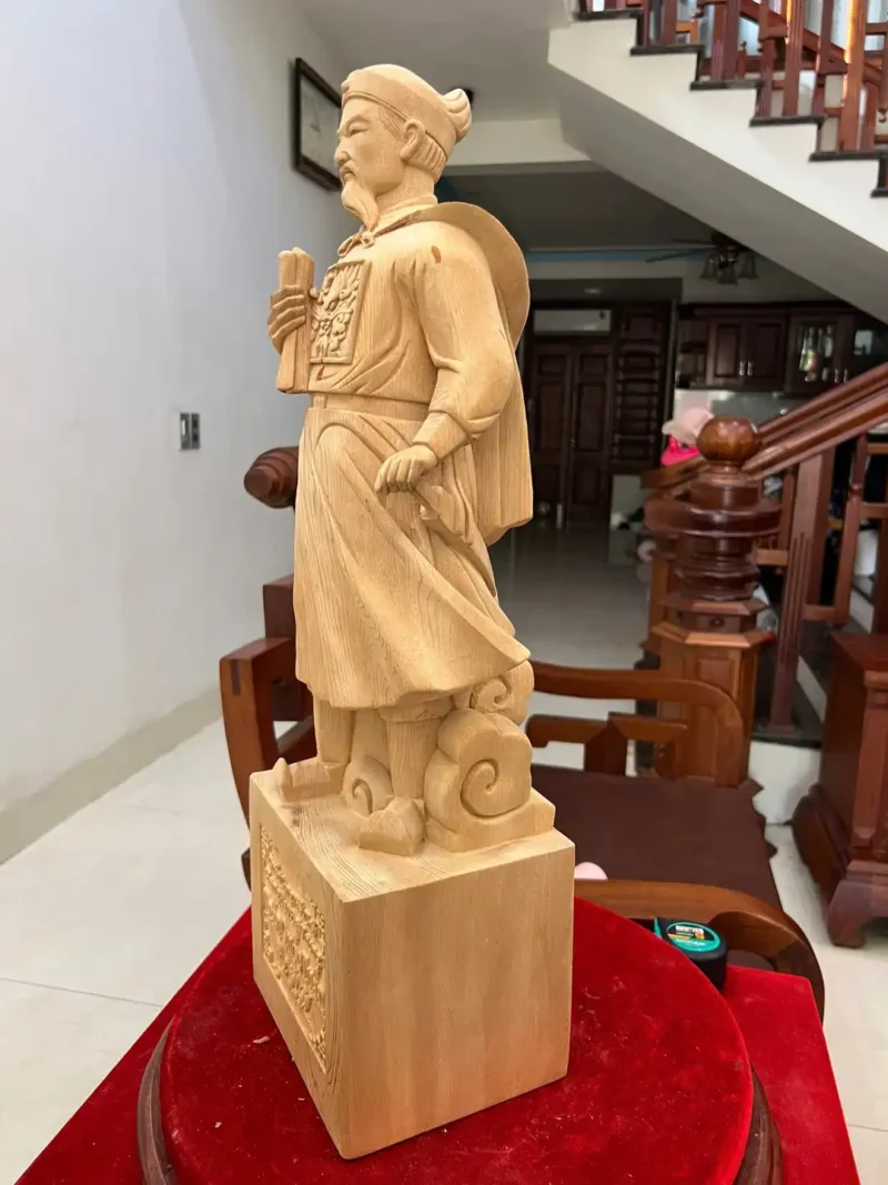 tran-quoc-tuan-G6106-4 Tượng Trần Quốc Tuấn Gỗ Ngọc Am Liền Khối G6106