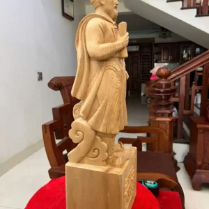 tran-quoc-tuan-G6106-5 Tượng Trần Quốc Tuấn Gỗ Ngọc Am Liền Khối G6106