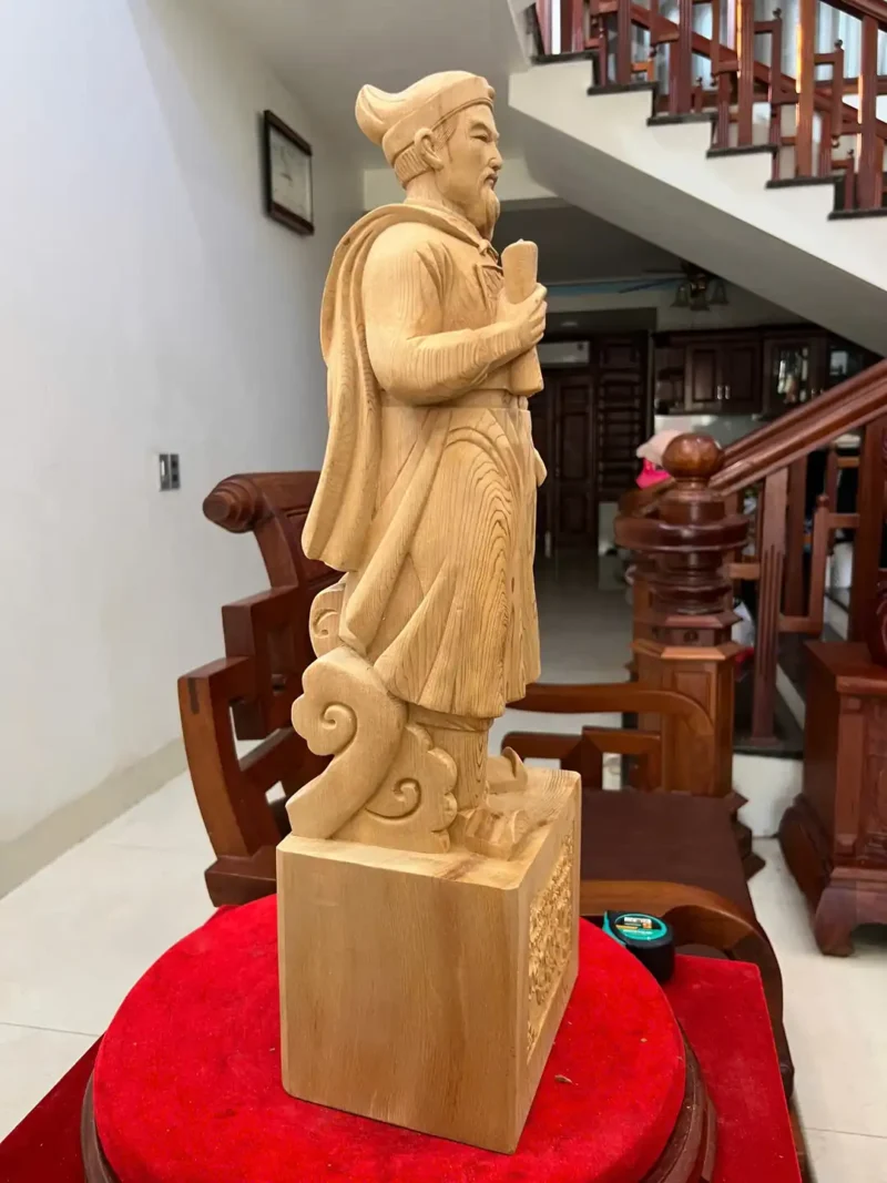 tran-quoc-tuan-G6106-5 Tượng Trần Quốc Tuấn Gỗ Ngọc Am Liền Khối G6106