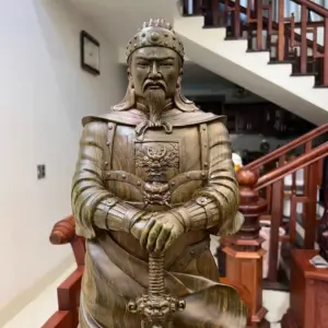 tran-quoc-tuan-chong-kiem-go-trac-xanh-G5139-3_Trần Quốc Tuấn Chống Kiếm Gỗ Trắc Xanh Đẹp Víp Giá 15.500 Triệu Kích Thước Cao 81cm, Ngang 27cm, Sâu 25cm Tượng Trần Quốc Tuấn Chống Kiếm Gỗ Trắc Xanh Đẹp Víp Liền Khối G5139