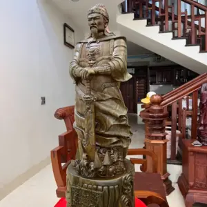 tran-quoc-tuan-chong-kiem-go-trac-xanh-G5139-5_Trần Quốc Tuấn Chống Kiếm Gỗ Trắc Xanh Đẹp Víp Giá 15.500 Triệu Kích Thước Cao 81cm, Ngang 27cm, Sâu 25cm Tượng Trần Quốc Tuấn Chống Kiếm Gỗ Trắc Xanh Đẹp Víp Liền Khối G5139