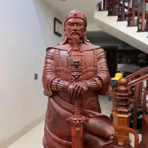 tran-quoc-tuan-go-tu-an-G5122-3_Trần Quốc Tuấn Gỗ Tử Đàn Hàng Đục Kỹ Đẹp Giá 11.500 Triệu Kích Thước Cao 80cm, Ngang 24cm, Sâu 23cm Tượng Trần Quốc Tuấn Gỗ Tử Đàn Hàng Đục Kỹ Đẹp Liền Khối G5122